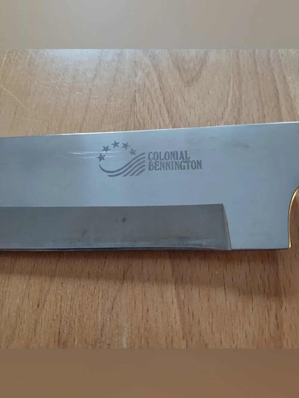 Colonial Bennington Chefs Knife Lifetime Cutlery Stainless Steel Wood Handle